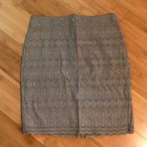 Ann Taylor eyelet pencil skirt.